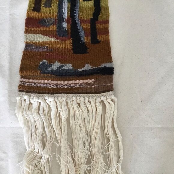 OOAK handmade woven wall hanging forest woods - Picture 7 of 8